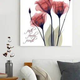 Art Street Red Floral Painted Wall Art-image-56
