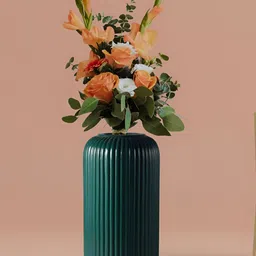 LASAKI Green Textured Ceramic Flower Vase-7