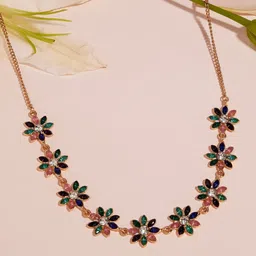 AMI Gold-Plated Stone-Studded Necklace-32