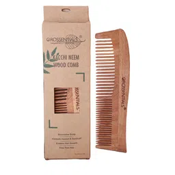OROSSENTIALS Set of 2 Neem Wooden Comb - Brown & Beige-16