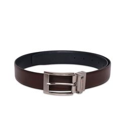 Belwaba Men Brown Textured Reversible Leather Belt-image-88