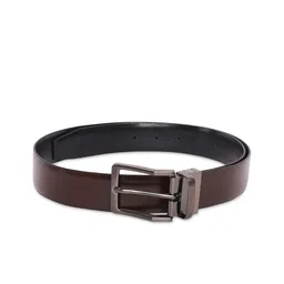 Belwaba Men Brown Textured Reversible Leather Belt-image-67