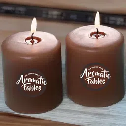 Aromatic Fables Brown 2 Pieces Pillar Candles-image-91