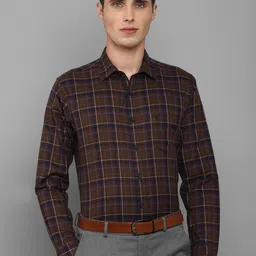 Allen Solly Men Slim Fit Tartan Checked Pure Cotton Formal Shirt-image-84