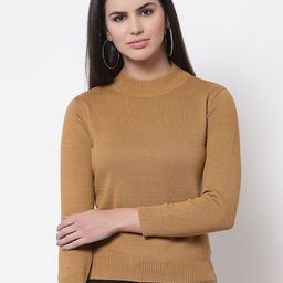 Style Quotient Women Brown Ribbed Cotton Pullover-image-19