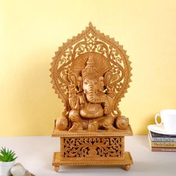 CraftVatika Ganesha Wood Idol Showpiece-image-13