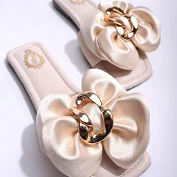 Shoetopia Girls Embellished Suede Open Toe Flats-53