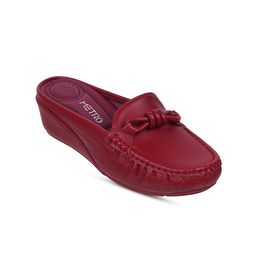 Metro Round Toe Mules With Bow-41