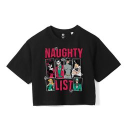Wear Your Mind Girls Black Batman Printed V-Neck Pure Cotton Boxy T-shirt-image-87