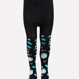 Bonjour Girls Black & Blue Doraemon Printed Knitted Tights-image-59