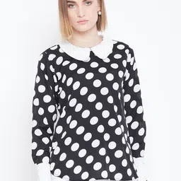 Belle Fille Women Black & White Printed Styled Back Top-picture-10