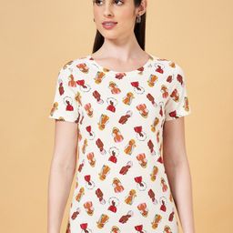 Honey by Pantaloons Regular Fit Conversational Printed Round Neck Cotton T-Shirt-picture-24