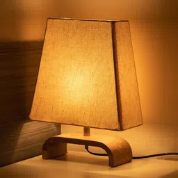ExclusiveLane Brown Stacked Geometry Wooden Table Lamp-28
