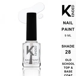 KINDED Long Stay Glossy Finish Nail Polish - 9ml - Old School Top & Base Coat 28-35