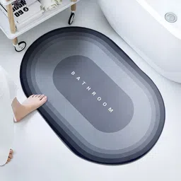Aura Grey 110 GSM Printed Non-Slip Bath Mat-4
