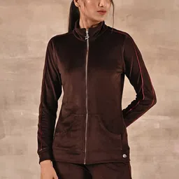 Lakshita Velour Mock Collar Tracksuits-image-80