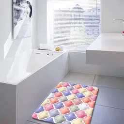 Dakshya Industries Pink & Yellow 3D Printed Anti-Slip Doormat-image-66