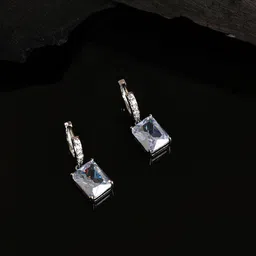 SOHI Women SilverPlated Designer Stone Hoop Earrings-29