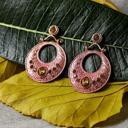 PANASH Gold-Plated Circular Classic Drop Earrings-31