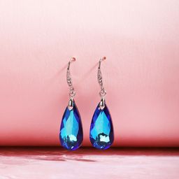 Unwind by Yellow Chimes Blue Contemporary Drop Earrings-image-84