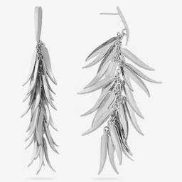 Kushal's Fashion Jewellery Rhodium-Plated Contemporary Drop Earrings-35