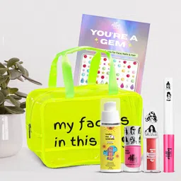 Elitty Hot Mess Hauler Eyeliner Lip gloss Sunscreen Nail paint Rhinestone With Pouch-image-0