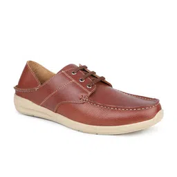ATESBER by Inc.5 Men Textured Leather Lace Up Loafers-image-63