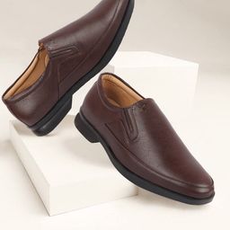 FAUSTO Men Textured Formal Slip-On Shoes-picture-25