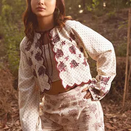 Akashi Clothing Women Floral Embroidered Organic Cotton Tailored Jacket-11