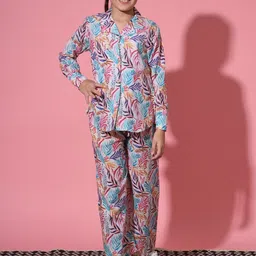 Readiprint Fashions Girls Floral Printed Pure Cotton Shirt With Palazzos-image-64