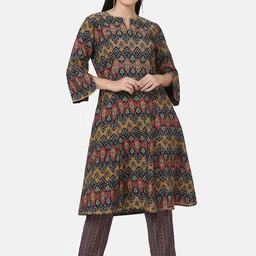 FFU Ethnic Motifs Printed A-line Kurta with Trousers & With Dupatta-picture-1
