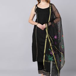 Indi INSIDE Gotta Patti Kurta with Trousers & With Dupatta-image-97