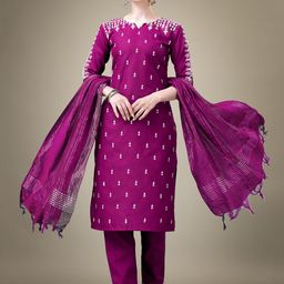 devkison Designer Women Ethnic Motifs Embroidered Regular Thread Work Kurta with Trousers & With Dupatta-image-49