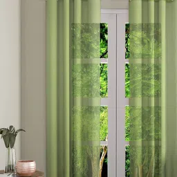 Soumya Green Single Sheer Long Door Curtain-21