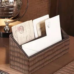 Pure Home and Living Brown Textured Envelope Holder-18