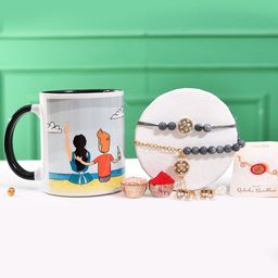 Voylla 4-Pcs Bhaiya Bhabhi Rakhi & Mug with Roli Chawal-image-6