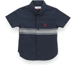 U.S. Polo Assn. Kids Boys Classic Horizontal Striped Twill Weave Casual Shirt-image-9