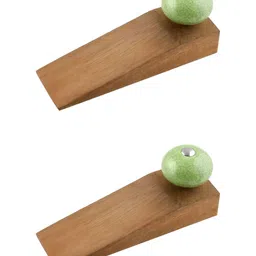 Indianshelf Brown 2 Pieces Wooden Door Stopper-18