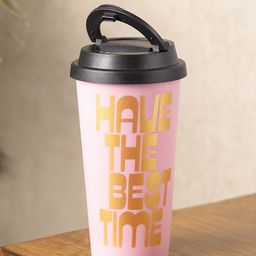 MARKET99 Pink & Black Typography Printed Sipper 400 ml-49