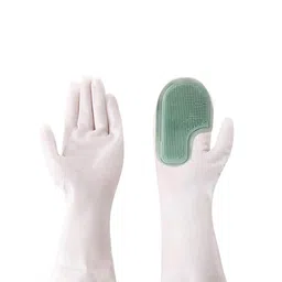 Kuber Industries Green Silicon Non-Slippery & Durable Kitchen Gloves-image-9