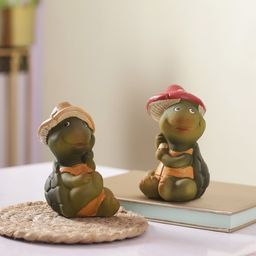 TAYHAA Set Of 2 Brown Mushroom Turtle Showpieces-image-15