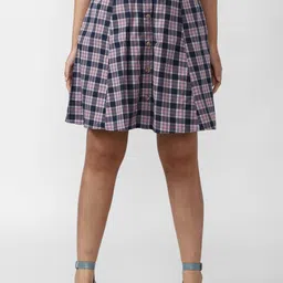 Van Heusen Woman Women Purple Checked A-Line Skirts-picture-39