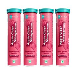 HK VITALS 4pcs Watermelon Flavor Apple Cider Vinegar Effervescent Tablets-15 Tablets Each-30