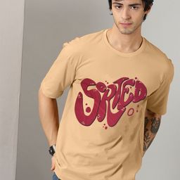 Rodzen Typography Printed Pure Cotton Oversized T-shirt-image-49
