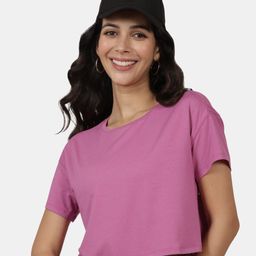 Blissclub Moisture Wicking Boxy Cotton Crop T-shirt-image-99