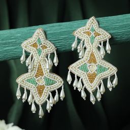 Jazz and Sizzle Cream-Coloured Contemporary Hoop Earrings-image-54