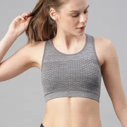 HRX by Hrithik Roshan Seamless Grey Lightly Padded RAPID-DRY Sports Bra 3461-22