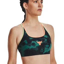 UNDER ARMOUR Project Rock Crossback Printed Full Coverage Lightly Padded Sports Bra-picture-17