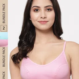 College Girl Pack Of 2 Non-Padded All Day Comfort Cotton Sports Bra-image-67