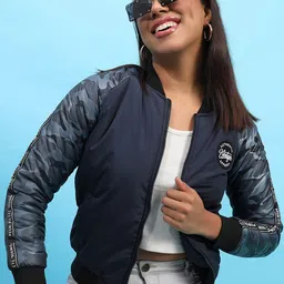 Campus Sutra Printed Windcheater Bomber Jacket-51